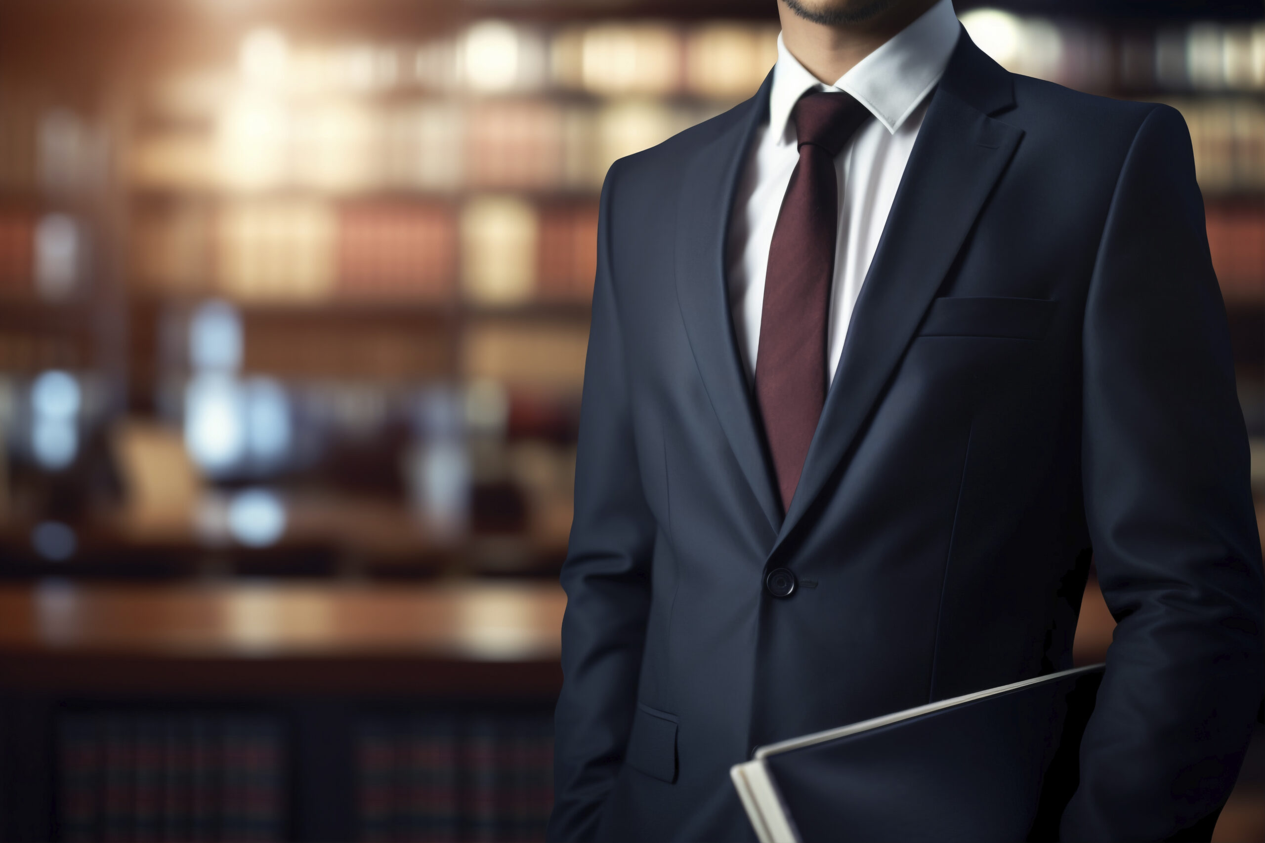 Advogado trabalhando em atendimento jurídico e análise de documentos
